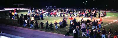 Samhain III gathering on Memorial Stadium football field