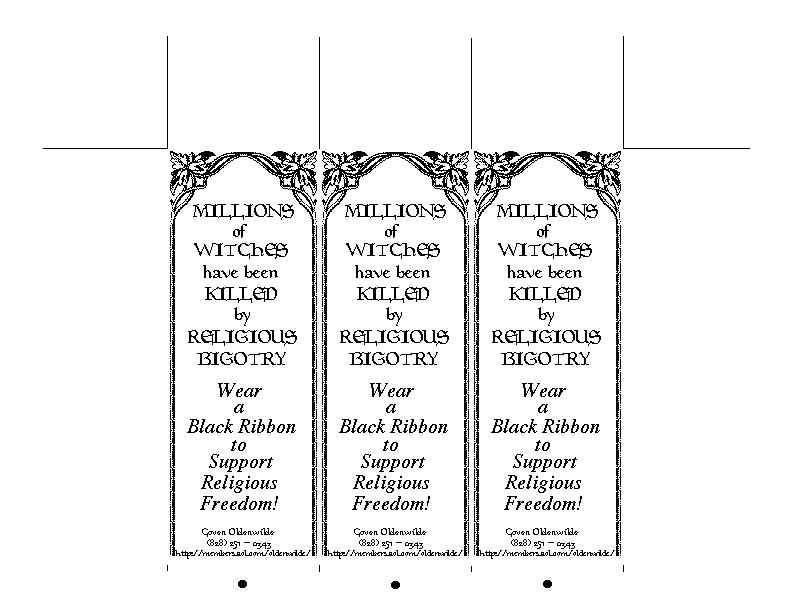 Black Ribbon Bookmark template