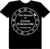 Black t-shirt with logo of Wiccan symbols