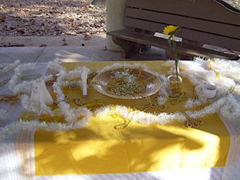 Air altar in the East at Asheville's Free Public Witch Ritual