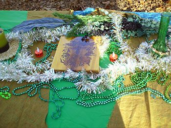 Earth altar in the North at Asheville's Free Public Witch Ritual