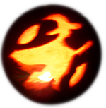 witch flying on broom across moon as carved in pumpkin