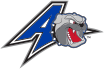 Blue letter A and bulldog head