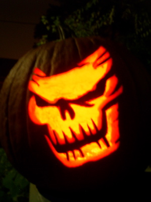 Coven-carved skull jack o' lantern