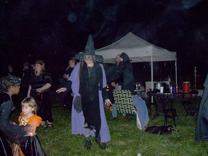 Purple witch, BBQ area