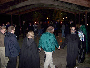 Walking widdershins and keening the dead.