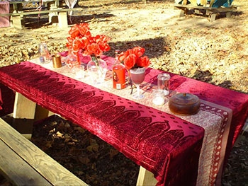 Fire altar in the South at Asheville's Free Public Witch Ritual